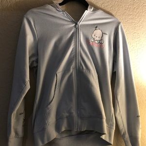 Sanrio Pochacco Zip Up Jacket Baby Blue